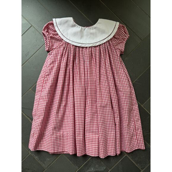 Proper Peony Red Gingham Dress 3T